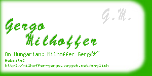 gergo milhoffer business card